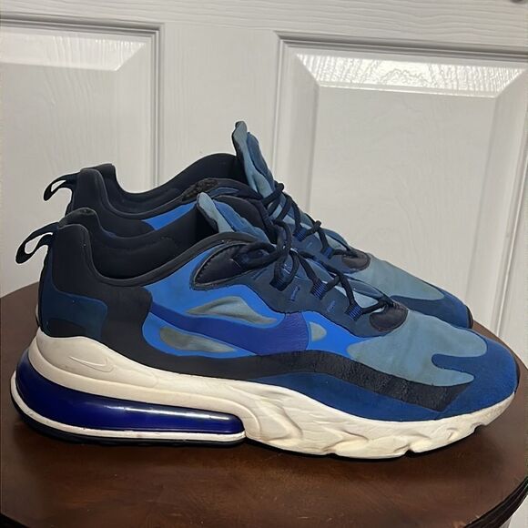 🔥🔥 NIKE AIR 270 REACT Running Training Shoes Blue - Men Sz 11 - Good Condition - Picture 5 of 12